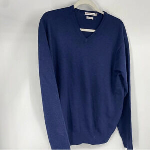 Peter Millar blue V neck sweater large